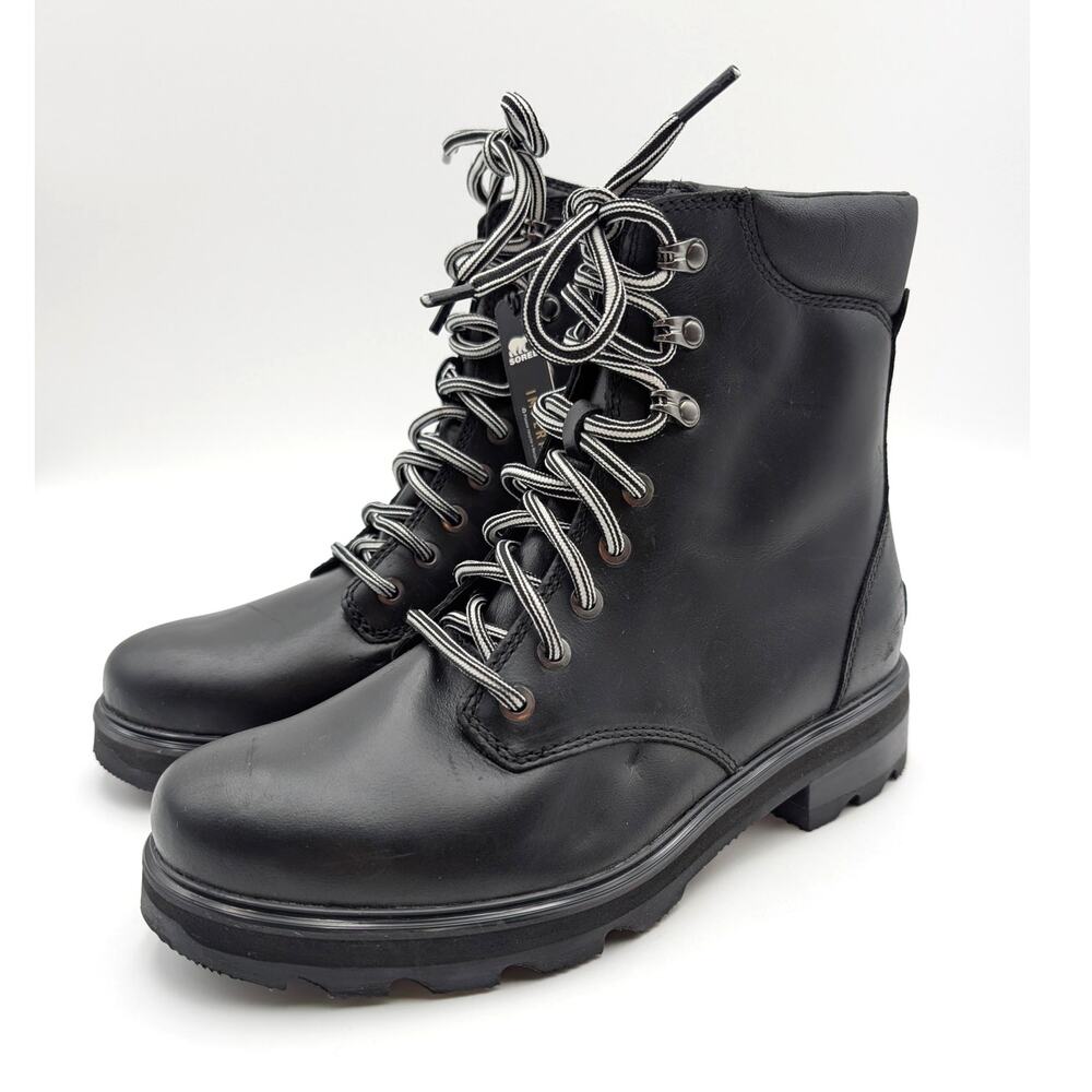 Sorel Lennox Lace-Up Ankle Boots Round Toe Women's Black Size US10 EU41